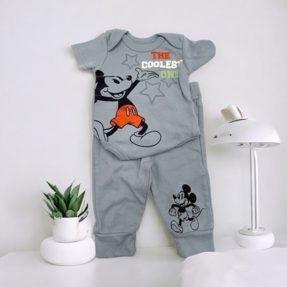Disney Mickey Mouse Blue Gray Kids Two Piece Set